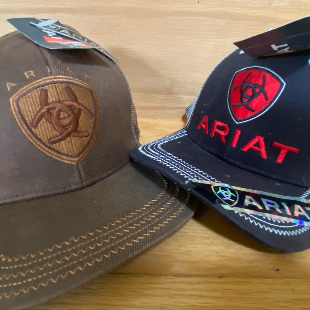 Ariat Brown and Black Logo Caps